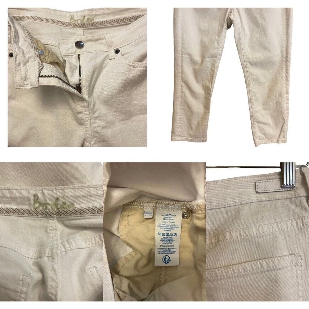 Boden Women Cropped White Jean 6P Solid Summer Denim Luxe Stretch Casual Preppy - Picture 13 of 13